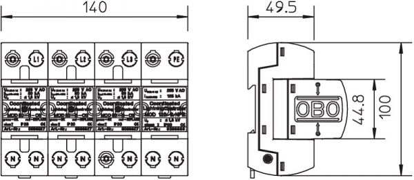 5096836 MZ1 600x261 - سرج ارستر OBO مدل MCD/50-B 3+1-OS
